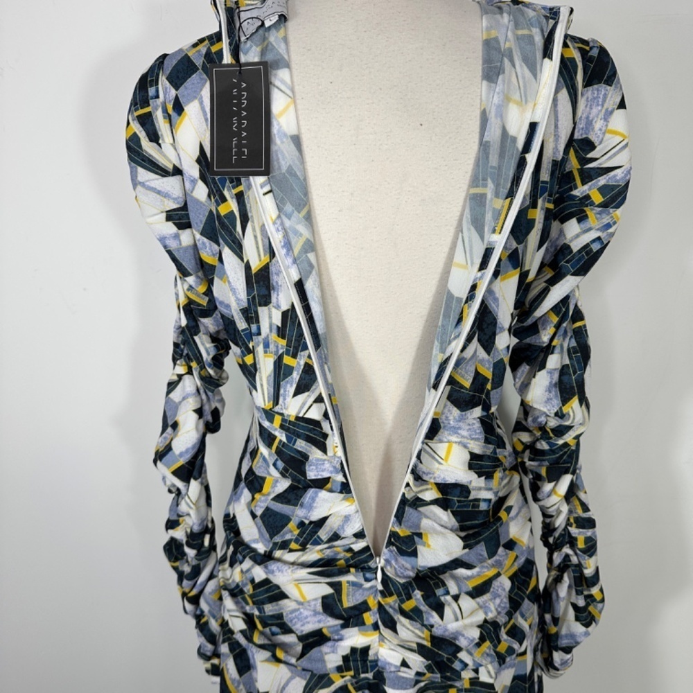 NWT APPARALEL Ruched Long Sleeve Multicolor Midi Dress Size Large - Picture 14 of 16